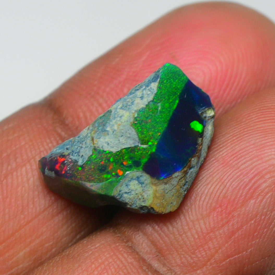 Rare Black Opal 10.25 Carats | Natural Black Ethiopian Opal Rough - Ready for Cutting & Jewelry!