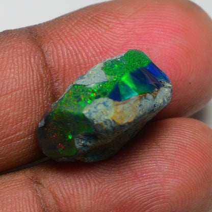 Rare Black Opal 10.25 Carats | Natural Black Ethiopian Opal Rough - Ready for Cutting & Jewelry!