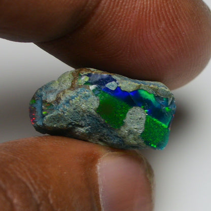 Rare Black Opal 10.25 Carats | Natural Black Ethiopian Opal Rough - Ready for Cutting & Jewelry!