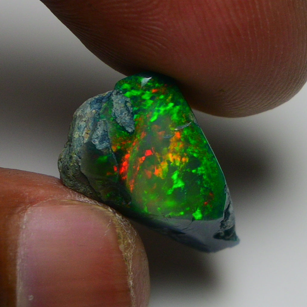 Rare Black Opal 10.00 Carats | Natural Black Ethiopian Opal Rough - Ready for Cutting & Jewelry!