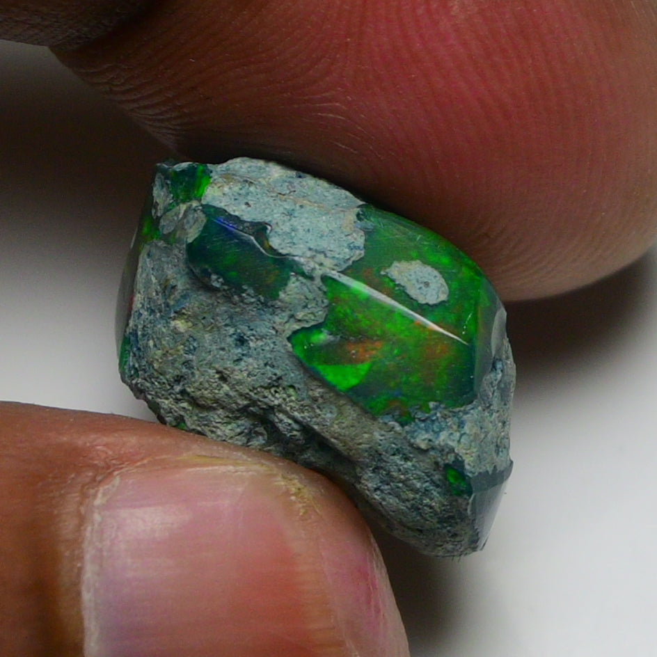 Rare Black Opal 12.35 Carats | Natural Black Ethiopian Opal Rough - Ready for Cutting & Jewelry!