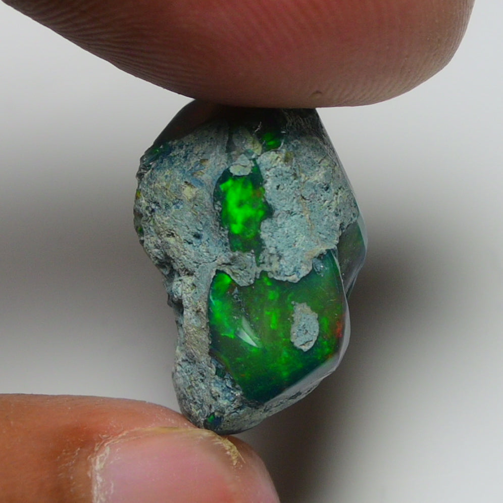 Rare Black Opal 12.35 Carats | Natural Black Ethiopian Opal Rough - Ready for Cutting & Jewelry!