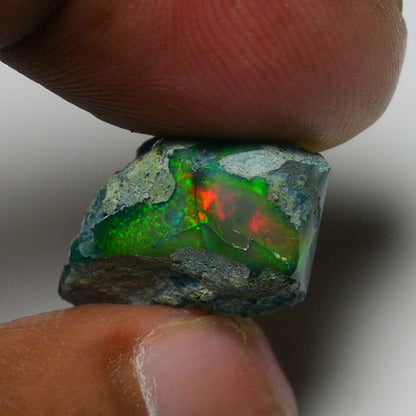 Rare Black Opal 12.35 Carats | Natural Black Ethiopian Opal Rough - Ready for Cutting & Jewelry!