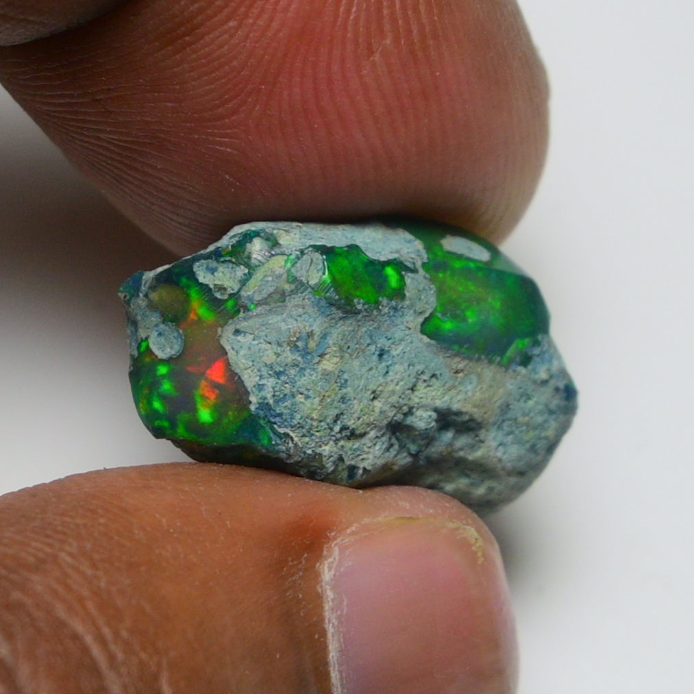 Rare Black Opal 12.35 Carats | Natural Black Ethiopian Opal Rough - Ready for Cutting & Jewelry!