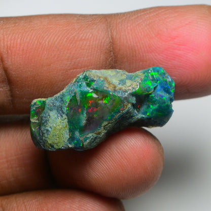 Rare Black Opal 20.75 Carats | Natural Black Ethiopian Opal Rough - Ready for Cutting & Jewelry!