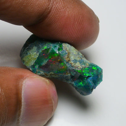 Rare Black Opal 20.75 Carats | Natural Black Ethiopian Opal Rough - Ready for Cutting & Jewelry!