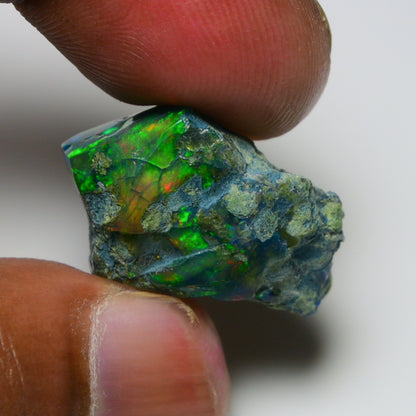 Rare Black Opal 24.30 Carats | Natural Black Ethiopian Opal Rough - Ready for Cutting & Jewelry!