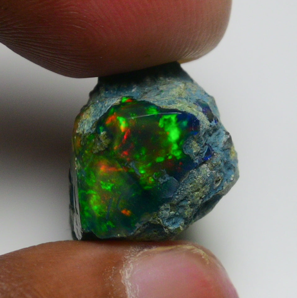 Rare Black Opal 24.30 Carats | Natural Black Ethiopian Opal Rough - Ready for Cutting & Jewelry!