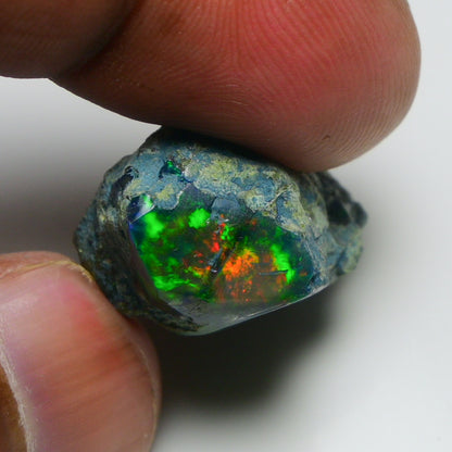 Rare Black Opal 24.30 Carats | Natural Black Ethiopian Opal Rough - Ready for Cutting & Jewelry!