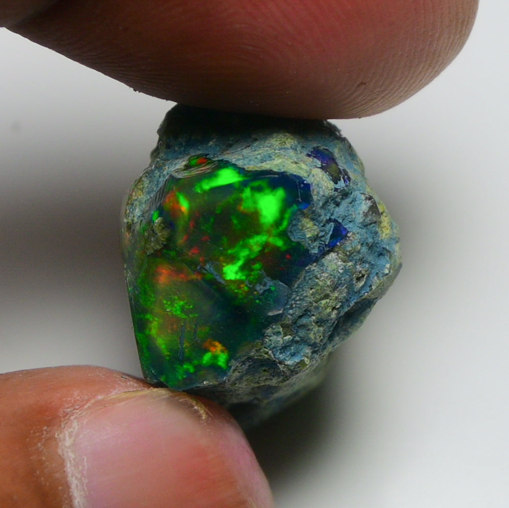 Rare Black Opal 24.30 Carats | Natural Black Ethiopian Opal Rough - Ready for Cutting & Jewelry!