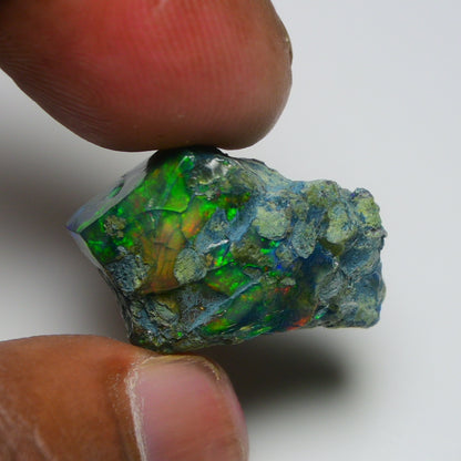 Rare Black Opal 24.30 Carats | Natural Black Ethiopian Opal Rough - Ready for Cutting & Jewelry!
