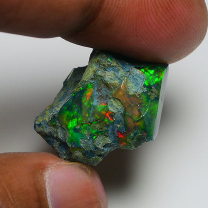 Rare Black Opal 24.30 Carats | Natural Black Ethiopian Opal Rough - Ready for Cutting & Jewelry!