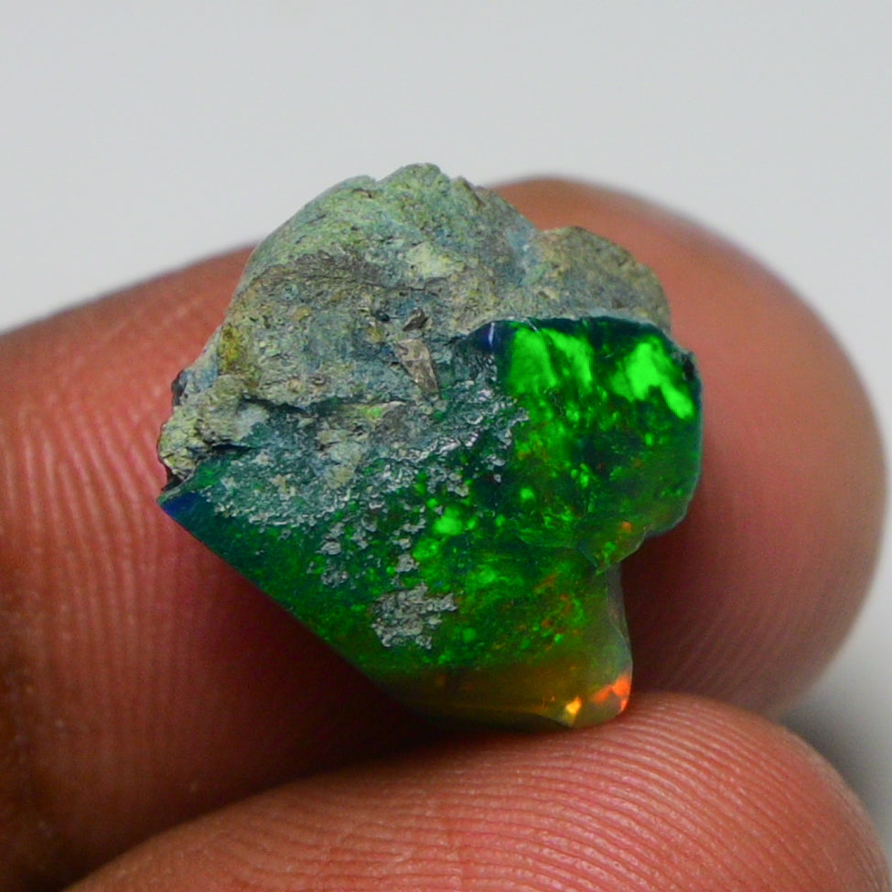 Rare Black Opal 8.65 Carats | Natural Black Ethiopian Opal Rough - Ready for Cutting & Jewelry!