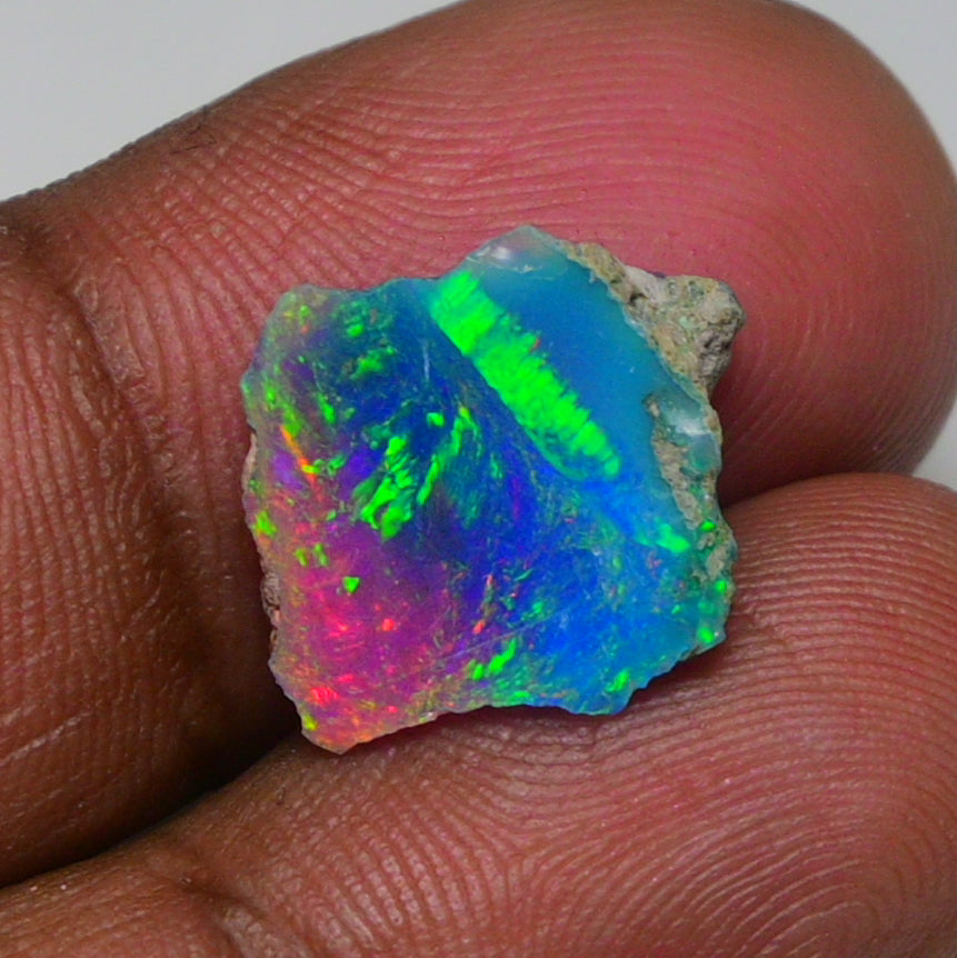 Very Rare Bi-Color Opal Rough 3.40 Cts Natural Ethiopian Opal Raw Jewelry Grade