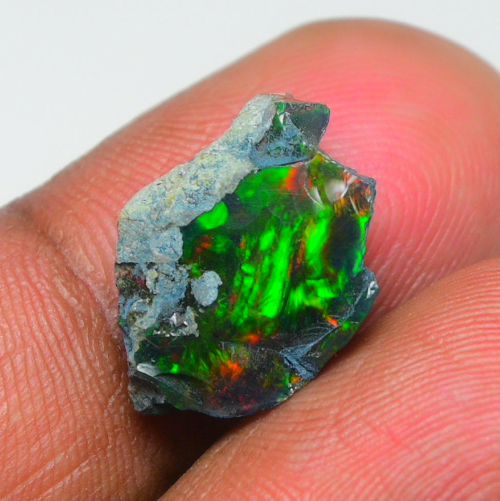 Rare Black Opal 5.20 Carats | Natural Black Ethiopian Opal Rough - Ready for Cutting & Jewelry!
