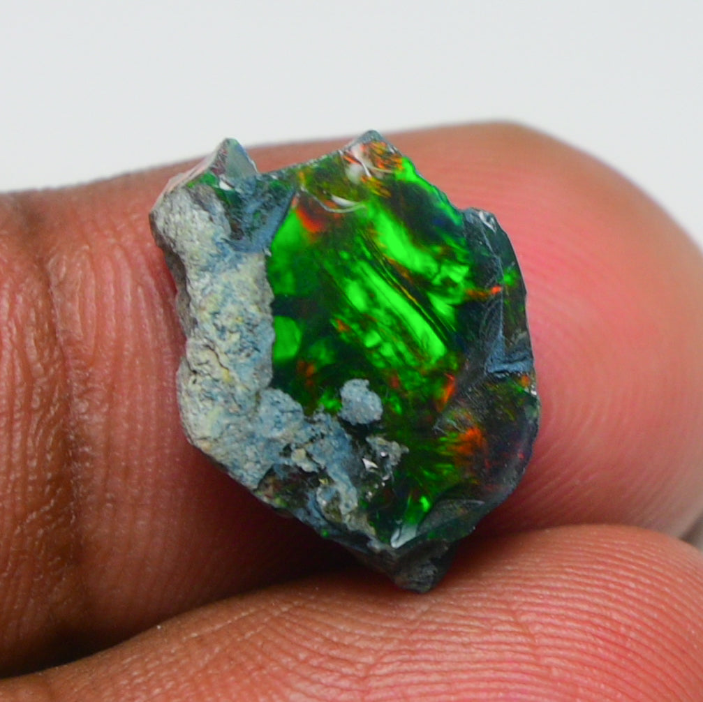 Rare Black Opal 5.20 Carats | Natural Black Ethiopian Opal Rough - Ready for Cutting & Jewelry!