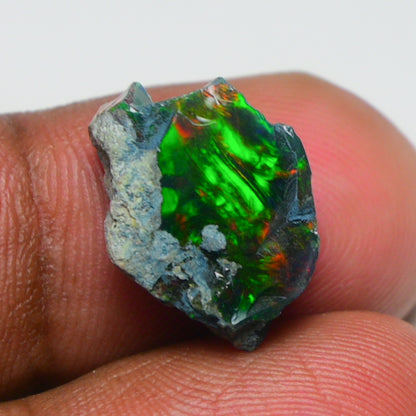Rare Black Opal 5.20 Carats | Natural Black Ethiopian Opal Rough - Ready for Cutting & Jewelry!
