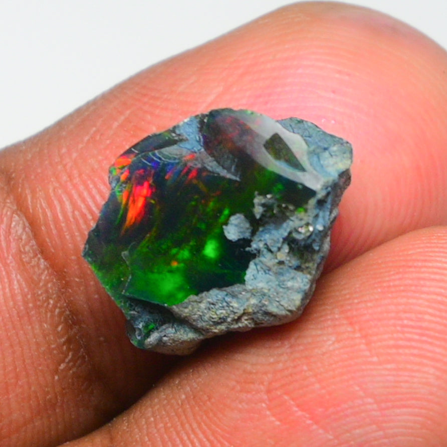 Rare Black Opal 5.20 Carats | Natural Black Ethiopian Opal Rough - Ready for Cutting & Jewelry!