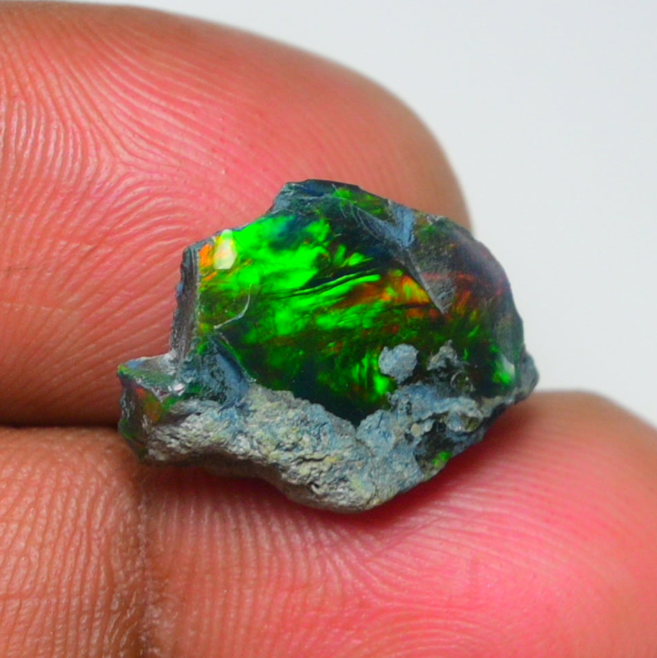 Rare Black Opal 5.20 Carats | Natural Black Ethiopian Opal Rough - Ready for Cutting & Jewelry!