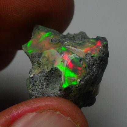 Black Opal Weight: 32.55  Carats | Natural Black Ethiopian Opal Rough - Ready for Cutting & Jewelry