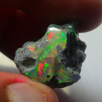 Black Opal Weight: 32.55  Carats | Natural Black Ethiopian Opal Rough - Ready for Cutting & Jewelry