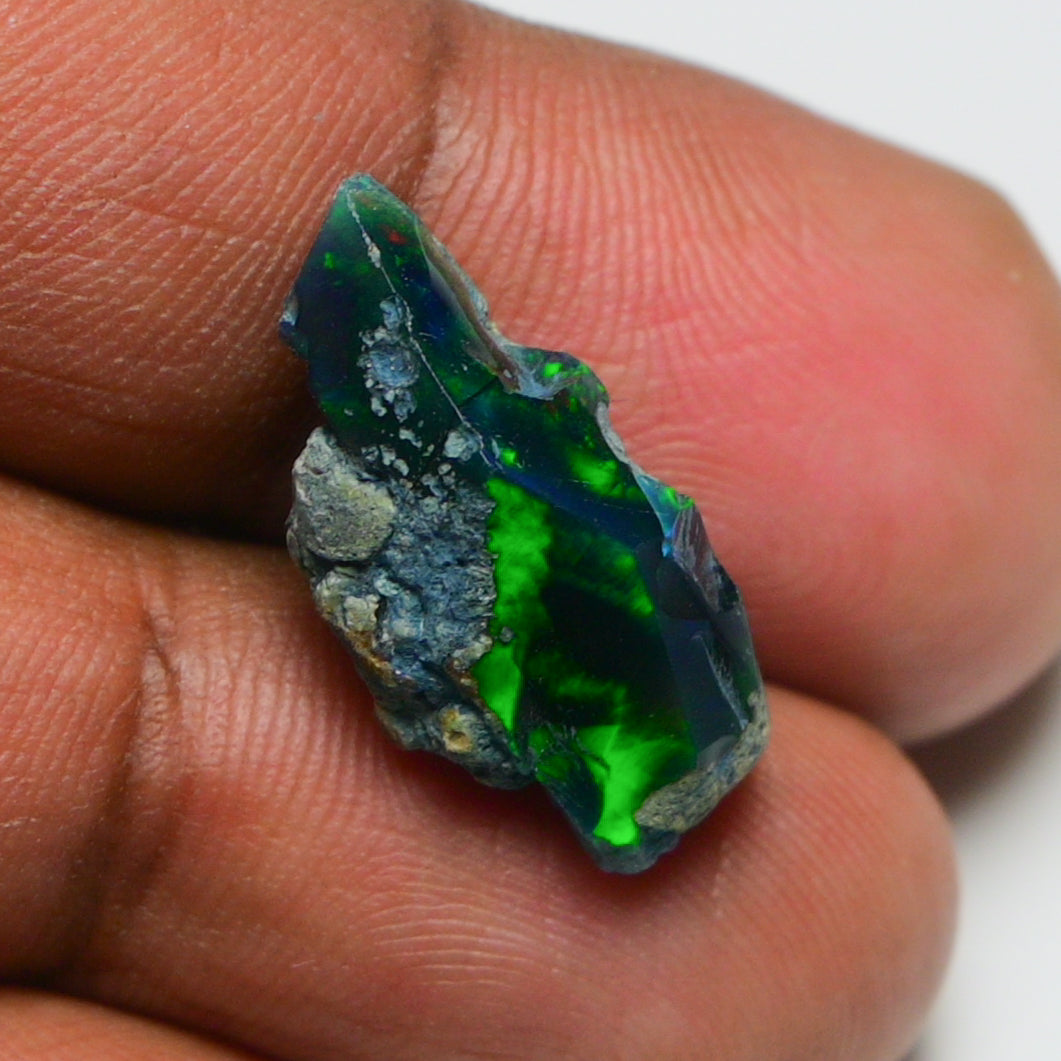 Rare Black Opal 6.20 Carats | Natural Black Ethiopian Opal Rough - Ready for Cutting & Jewelry!