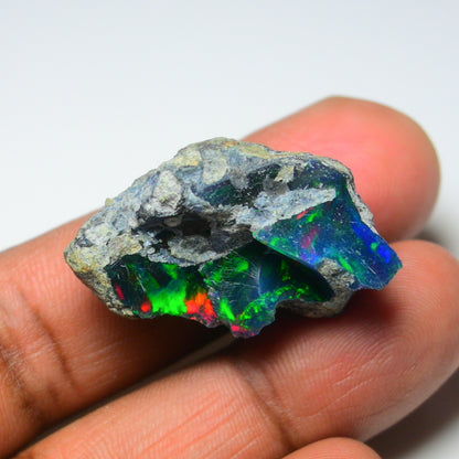 Rare Black Opal 31.85 Carats | Natural Black Ethiopian Opal Rough - Ready for Cutting & Jewelry!