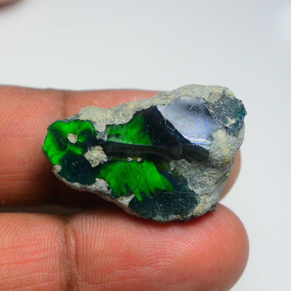 Rare Black Opal 21.00 Carats | Natural Black Ethiopian Opal Rough - Ready for Cutting & Jewelry!
