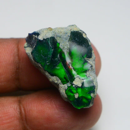 Rare Black Opal 21.00 Carats | Natural Black Ethiopian Opal Rough - Ready for Cutting & Jewelry!