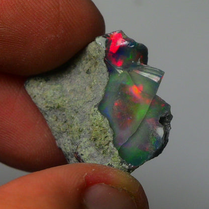 Black Opal Weight: 26.30  Carats | Natural Black Ethiopian Opal Rough - Ready for Cutting & Jewelry