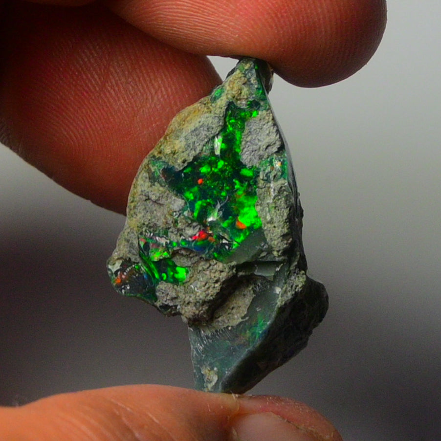 Black Opal Weight: 23.35  Carats | Natural Black Ethiopian Opal Rough - Ready for Cutting & Jewelry