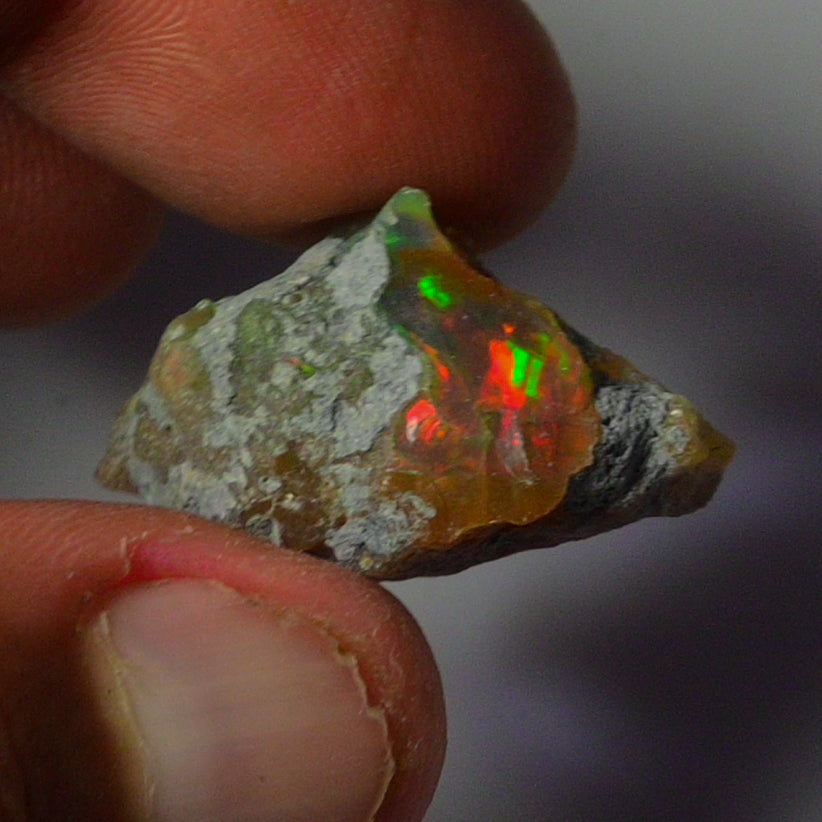 Black Opal Weight: 28.65  Carats | Natural Black Ethiopian Opal Rough - Ready for Cutting & Jewelry