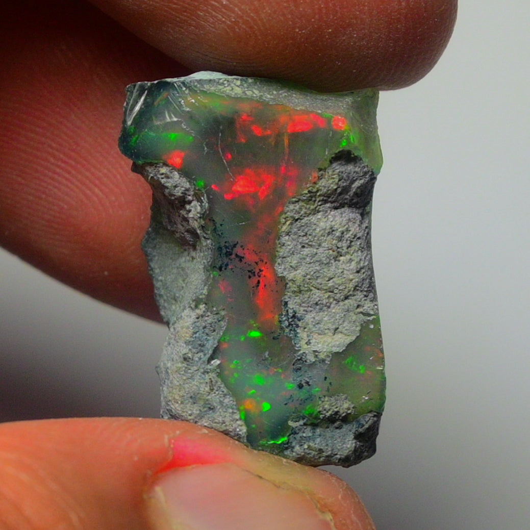 Black Opal Weight: 24.45  Carats | Natural Black Ethiopian Opal Rough - Ready for Cutting & Jewelry