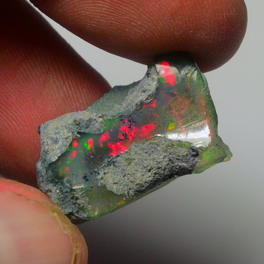 Black Opal Weight: 24.45  Carats | Natural Black Ethiopian Opal Rough - Ready for Cutting & Jewelry