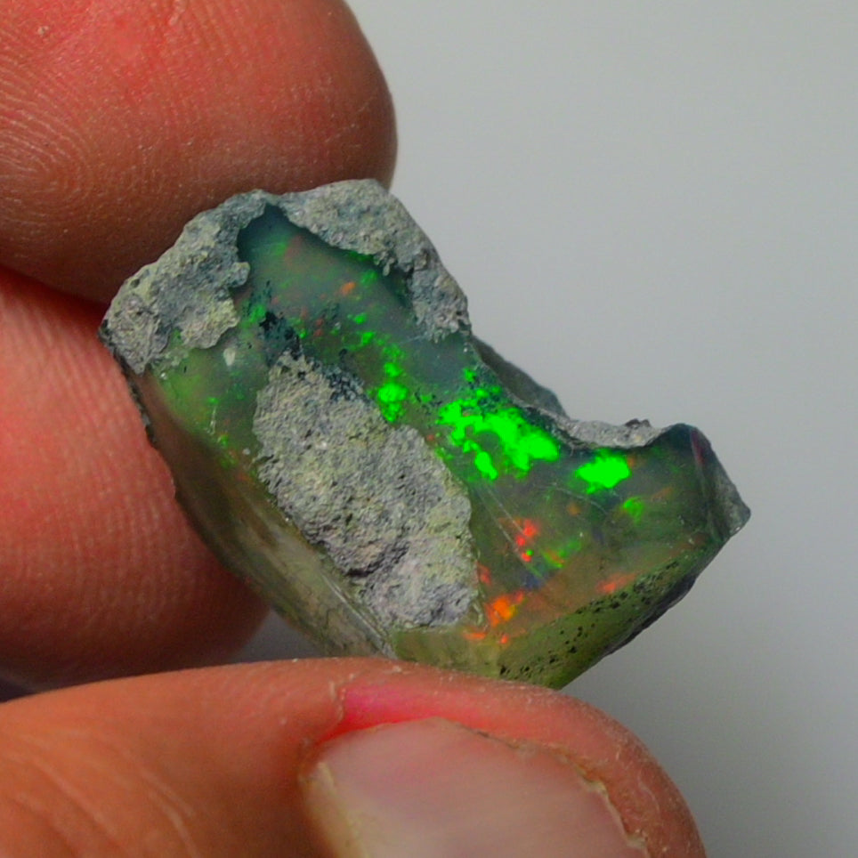 Black Opal Weight: 24.45  Carats | Natural Black Ethiopian Opal Rough - Ready for Cutting & Jewelry