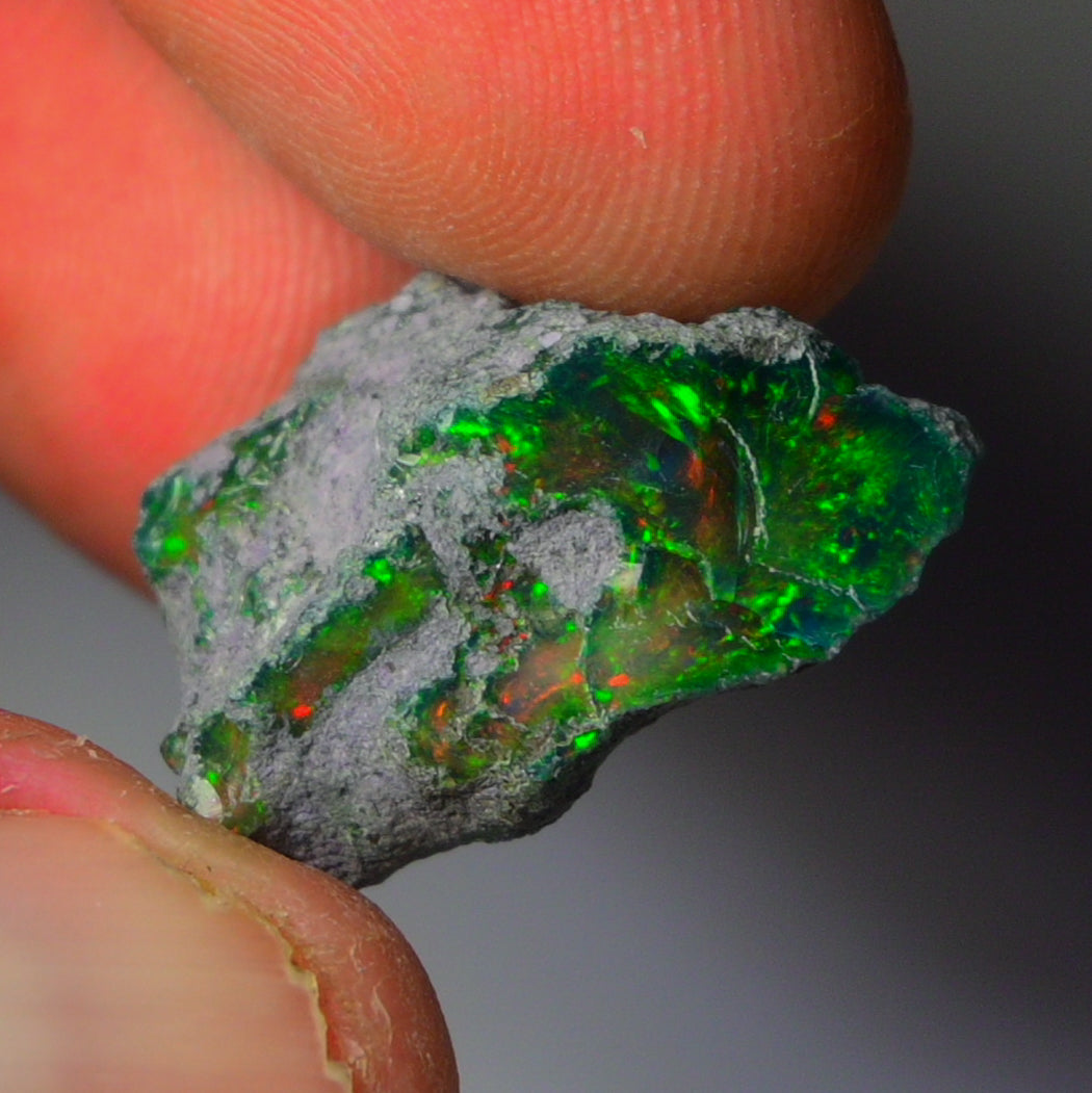 Black Opal Weight: 16.80  Carats | Natural Black Ethiopian Opal Rough - Ready for Cutting & Jewelry