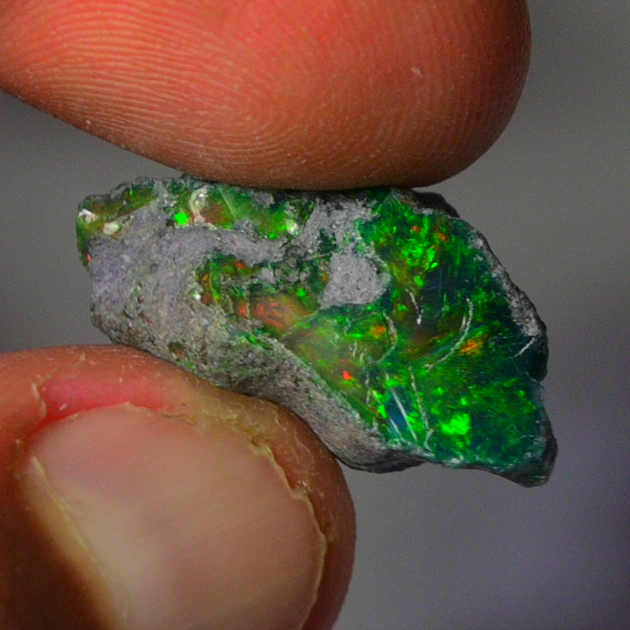 Black Opal Weight: 16.80  Carats | Natural Black Ethiopian Opal Rough - Ready for Cutting & Jewelry