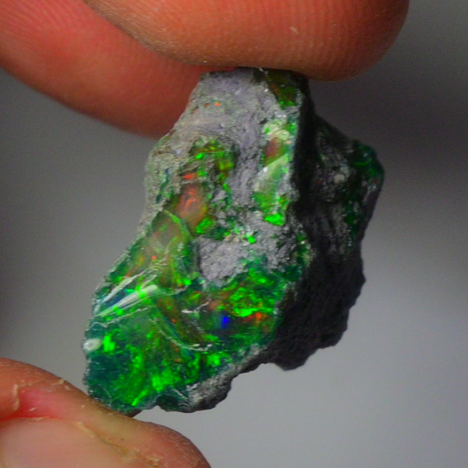 Black Opal Weight: 16.80  Carats | Natural Black Ethiopian Opal Rough - Ready for Cutting & Jewelry