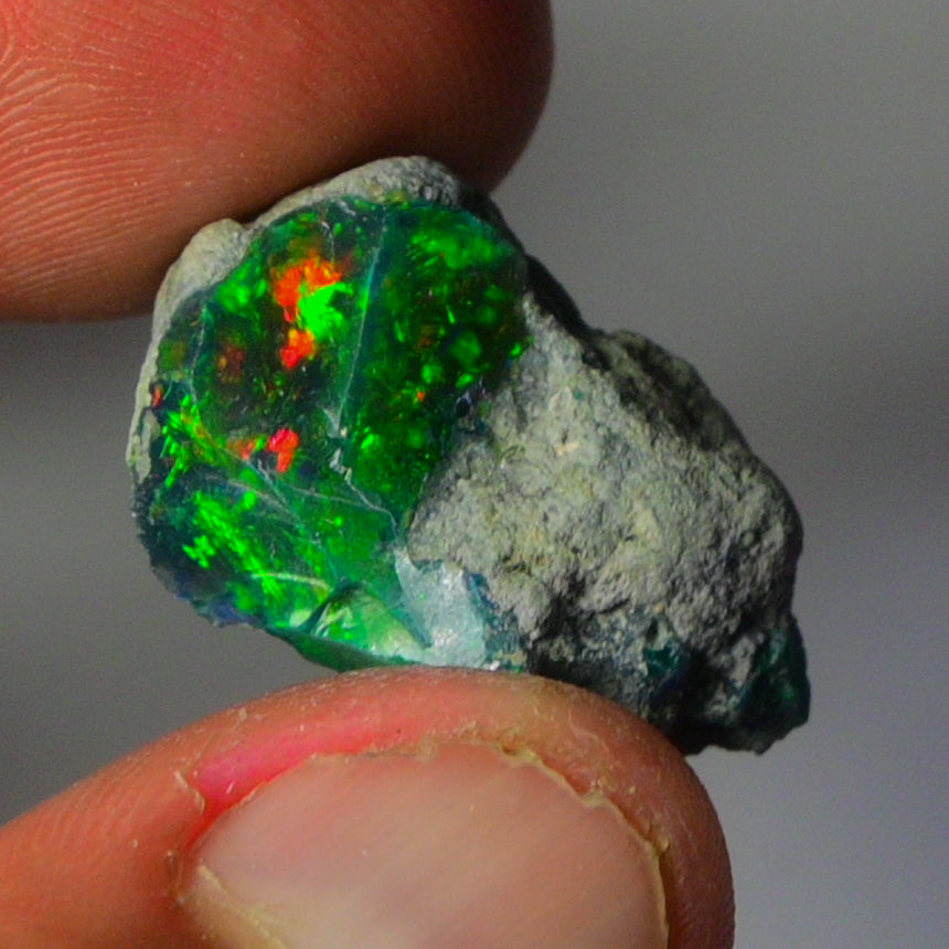 Black Opal Weight: 18.40  Carats | Natural Black Ethiopian Opal Rough - Ready for Cutting & Jewelry