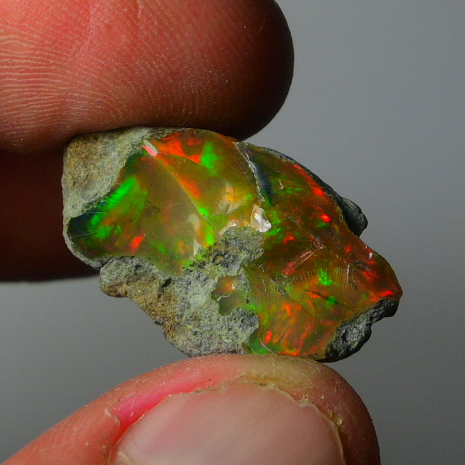 Black Opal Weight: 15.90  Carats | Natural Black Ethiopian Opal Rough - Ready for Cutting & Jewelry
