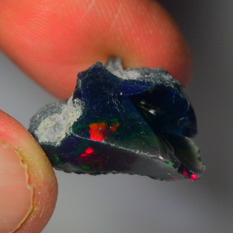 Black Opal Weight: 14.00  Carats | Natural Black Ethiopian Opal Rough - Ready for Cutting & Jewelry