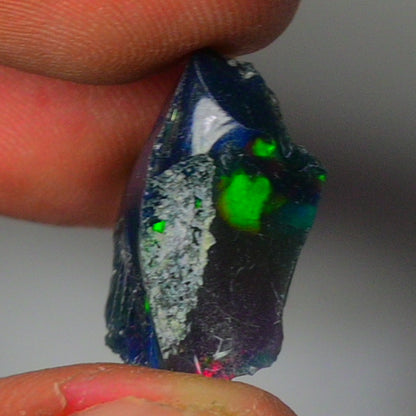 Black Opal Weight: 14.00  Carats | Natural Black Ethiopian Opal Rough - Ready for Cutting & Jewelry