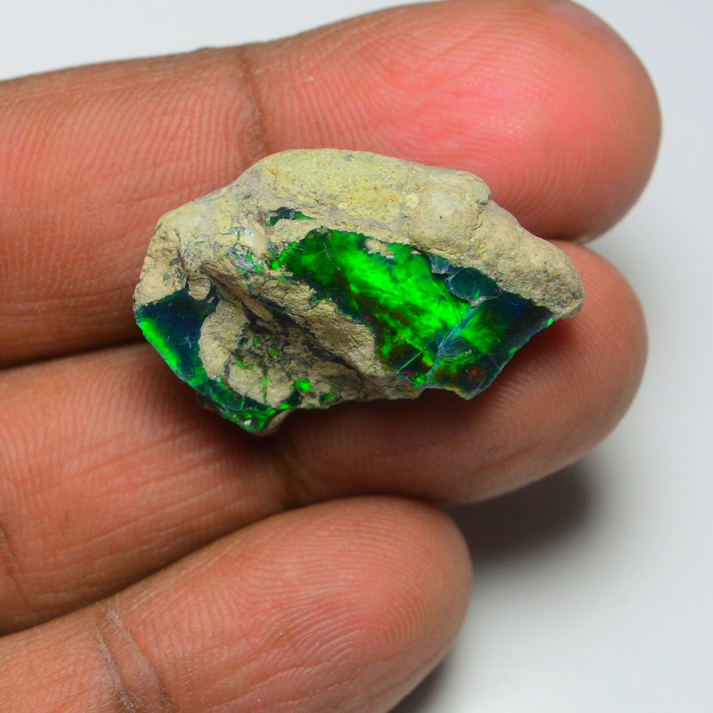Rare Black Opal 21.75 Carats | Natural Black Ethiopian Opal Rough - Ready for Cutting & Jewelry!