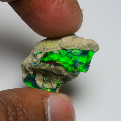 Rare Black Opal 21.75 Carats | Natural Black Ethiopian Opal Rough - Ready for Cutting & Jewelry!