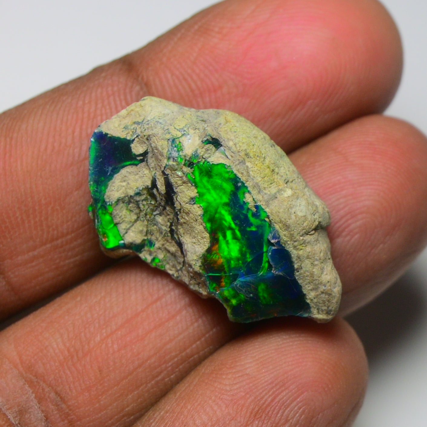 Rare Black Opal 21.75 Carats | Natural Black Ethiopian Opal Rough - Ready for Cutting & Jewelry!