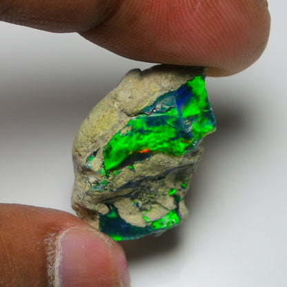 Rare Black Opal 21.75 Carats | Natural Black Ethiopian Opal Rough - Ready for Cutting & Jewelry!