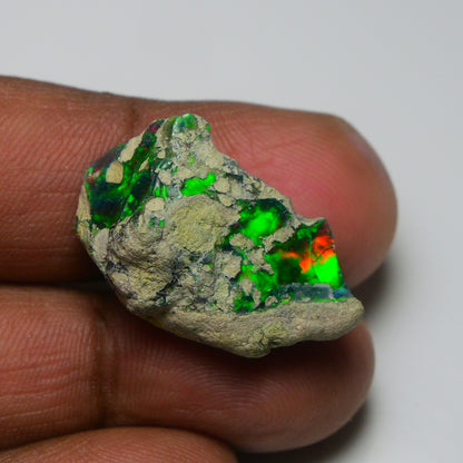 Rare Black Opal 21.75 Carats | Natural Black Ethiopian Opal Rough - Ready for Cutting & Jewelry!