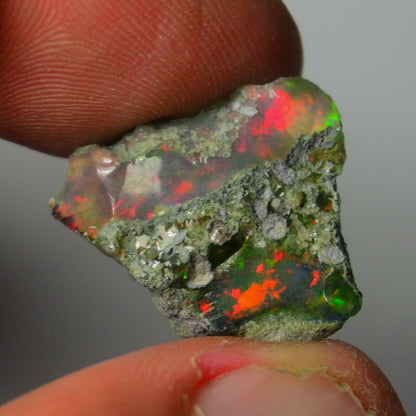 Black Opal Weight: 15.50  Carats | Natural Black Ethiopian Opal Rough - Ready for Cutting & Jewelry