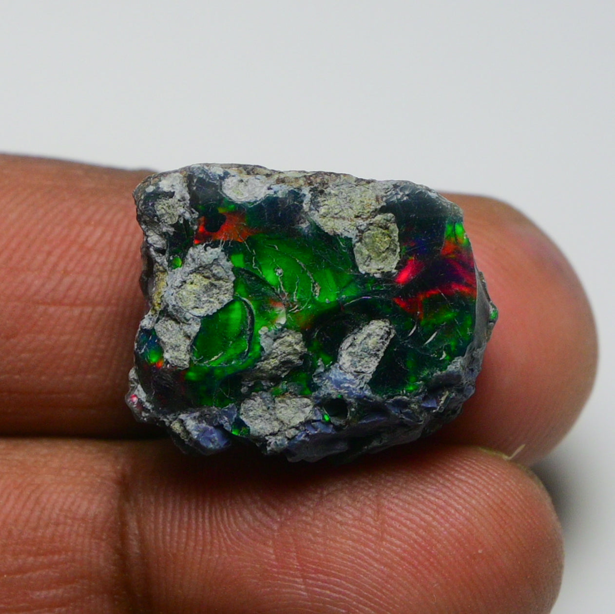 Rare Black Opal 18.55 Carats | Natural Black Ethiopian Opal Rough - Ready for Cutting & Jewelry!