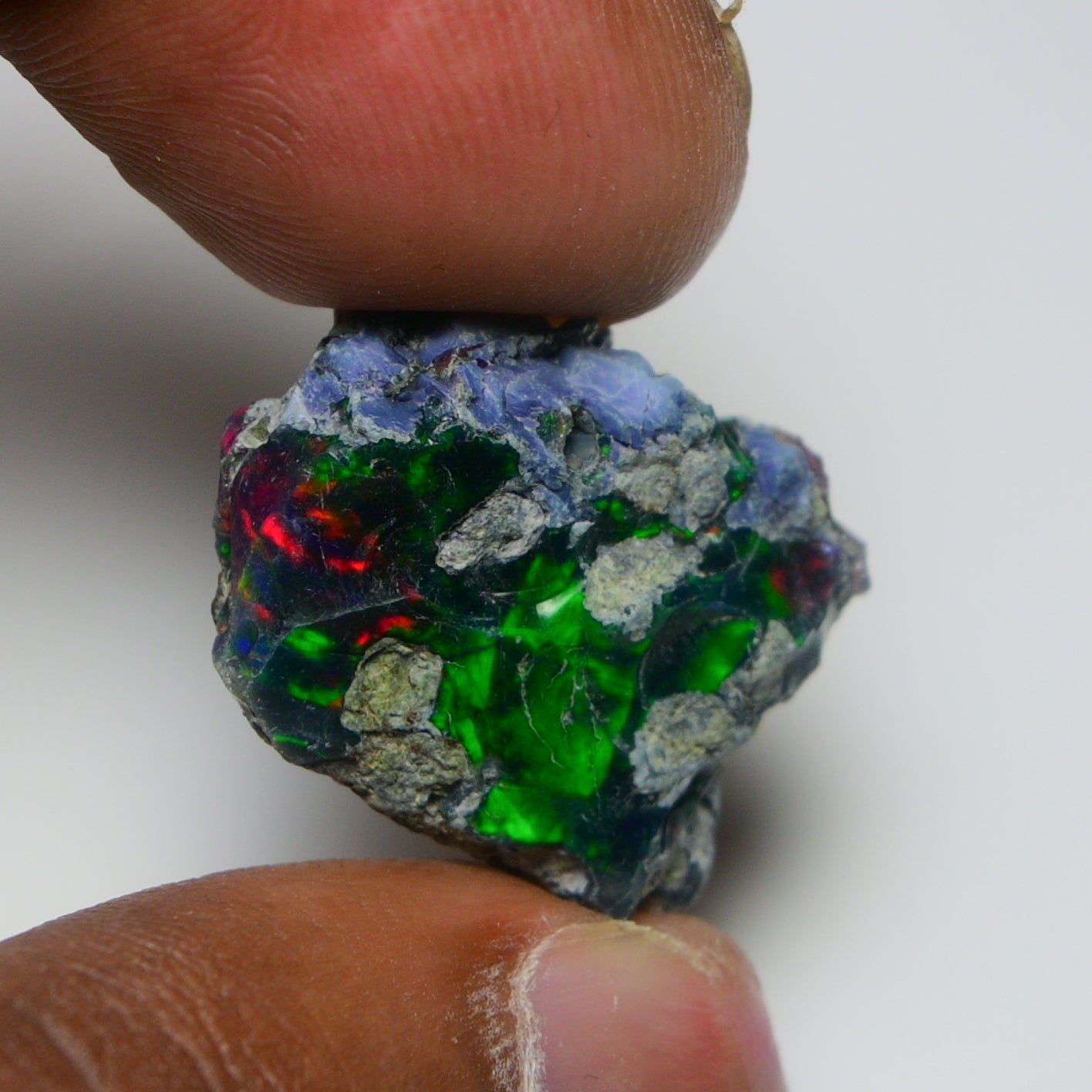 Rare Black Opal 18.55 Carats | Natural Black Ethiopian Opal Rough - Ready for Cutting & Jewelry!
